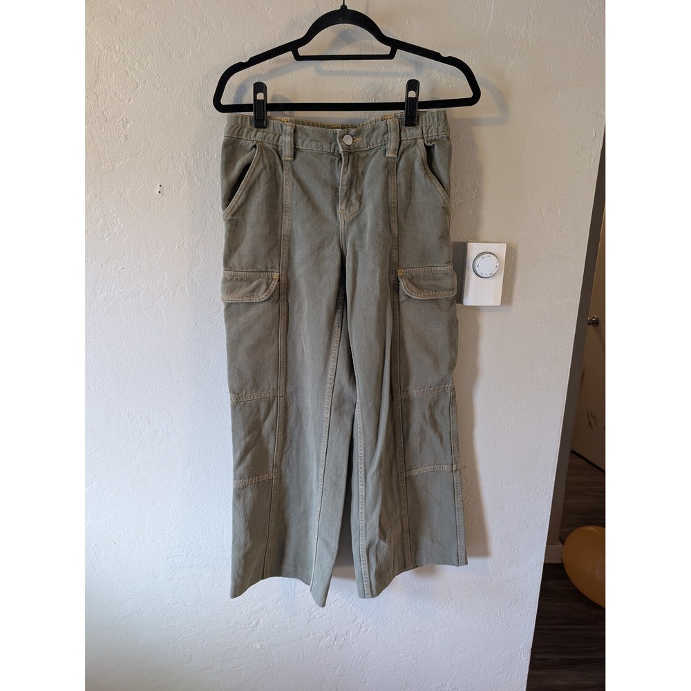 PacSun Low Rise Puddle Cargo Pants Women S Olive Green Baggy Wide Leg Y2K